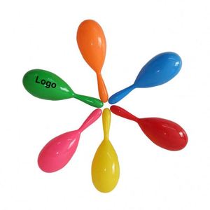 Customized Logo Printed Various Color Percussion Colorful Plastic Baby Maracas for Kids Early Education Toy Promotional <b>Gifts</b> - Product Image 1