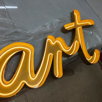 Letrero de Neón Personalizado con Logotipo de Tienda, Letrero Luminoso LED de Acero Inoxidable para Exteriores