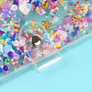 A5 A6 Refillable Tạp Chí Du Lịch Binder Cover Quicksand PVC Máy Tính Xách Tay Vỏ Với Nút Snap Đóng 6 Vòng Vỏ Rời - Product Image 4