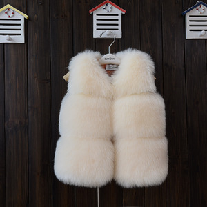 <span class=keywords><strong>Gilet</strong></span> d'hiver en fausse <span class=keywords><strong>fourrure</strong></span> de renard pour fille et garçon, vêtement d'extérieur tricoté pour bébé - Product Image 5