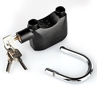 Cadenas d'alarme universel 110 dB, cadenas antivol avec sirène, cadenas à clé pour porte, fenêtre, moto, vélo