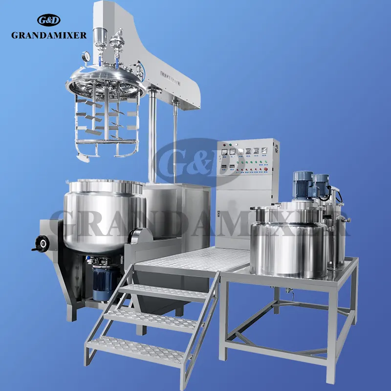 Emulsifier Making Machine Mixer Vacuum Homogenizing Emulsifying Machine mayonnaise homogenizer homogenizer and heating system
