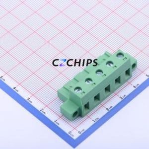 DB2EKM-7.62-5P-GN-S Plug-in Terminal Block P=7.62mm Connector Male Plug Screw Fixing 1x5P 7.62mm - Product Image 1
