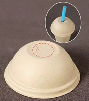 Couvercle Composable Jetable Biodégradable Pour Couvercle De Pâte À Papier Bagasse Tasse À Café Couvercle De Couvercles De Pâte