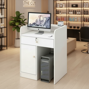 Comptoir moderne en bois massif, simple et minimaliste, pour salon de beauté, magasin de vêtements, <span class=keywords><strong>bureau</strong></span>, mobilier commercial - Product Image 4
