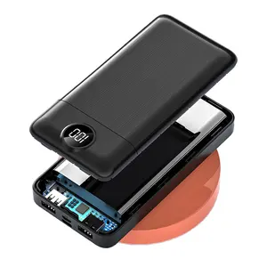 2.4A 전원 은행 20000mAh 닦았 질감 라운드 LCD 휴대용 듀얼 USB 충전기 Powerbank 최신 혁신적인 트렌드 제품