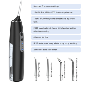Flosser dental de agua de alta calidad, irrigador oral recargable portátil, irrigador dental de agua inalámbrico, irrigador oral - Product Image 6
