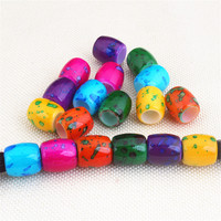Perles acryliques colorées en forme de cœur à grand trou pour perruques, dreadlocks, tresses, bijoux DIY, coiffes et accessoires pour filles