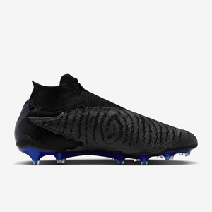 Breathable Knit Laceless Soccer <b>Boots</b>, White Cyan Mix Color Pink Stud Firm Ground Training Football Shoes - Product Image 2