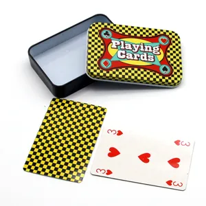 Hot Sale benutzer definierte beste Qualität Zinn Box Poker Karten Design Muster wasserdichte Spielkarten