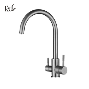 YaKe acciaio inox doppio manico con <span class=keywords><strong>acqua</strong></span> purificata <span class=keywords><strong>rubinetto</strong></span> lavandino <span class=keywords><strong>acqua</strong></span> calda e fredda miscelatore <span class=keywords><strong>rubinetto</strong></span> lavello per cucina - Product Image 1