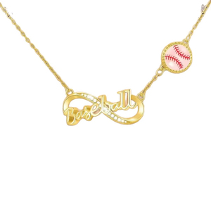 Collana <span class=keywords><strong>con</strong></span> ciondolo a cuore sportivo in rame da donna, all'ingrosso, nuova collezione Infinite, per baseball, football, basket, softball - Product Image 6