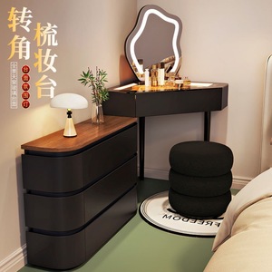 Coiffeuse d'angle moderne avec miroir et tiroirs de rangement pour chambre à coucher - Product Image 3