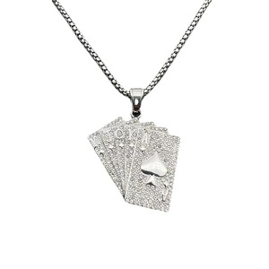 Yunnique – collier avec pendentif en acier inoxydable pour hommes, bijoux de fête avec strass - Product Image 5