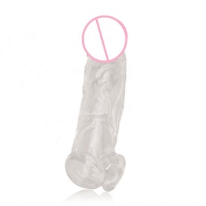 Cristal Claro extensión reutilizable condón pene manga hombre la ampliación retardo de tiempo condones juguete adulto del sexo - Product Image 6