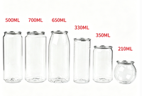 Bouteilles de boisson transparentes en PET de 16 oz, 250 ml, 500 ml, vente en gros d'usine, impression personnalisée, motif sur mesure, bouchon à vis sûr pour les aliments, idéal pour les jus