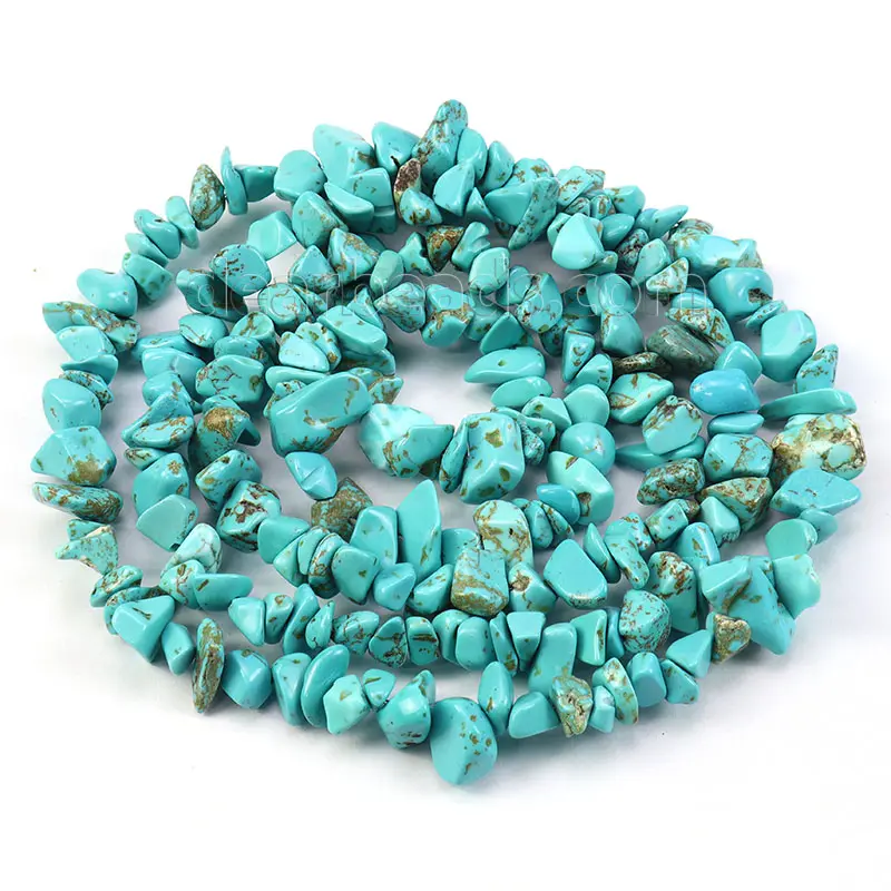 Natural Blue Turquoise Chip Beads, 5mm~8mm Wholesale Irregular Semi-precious Natural Stone Beads Chips