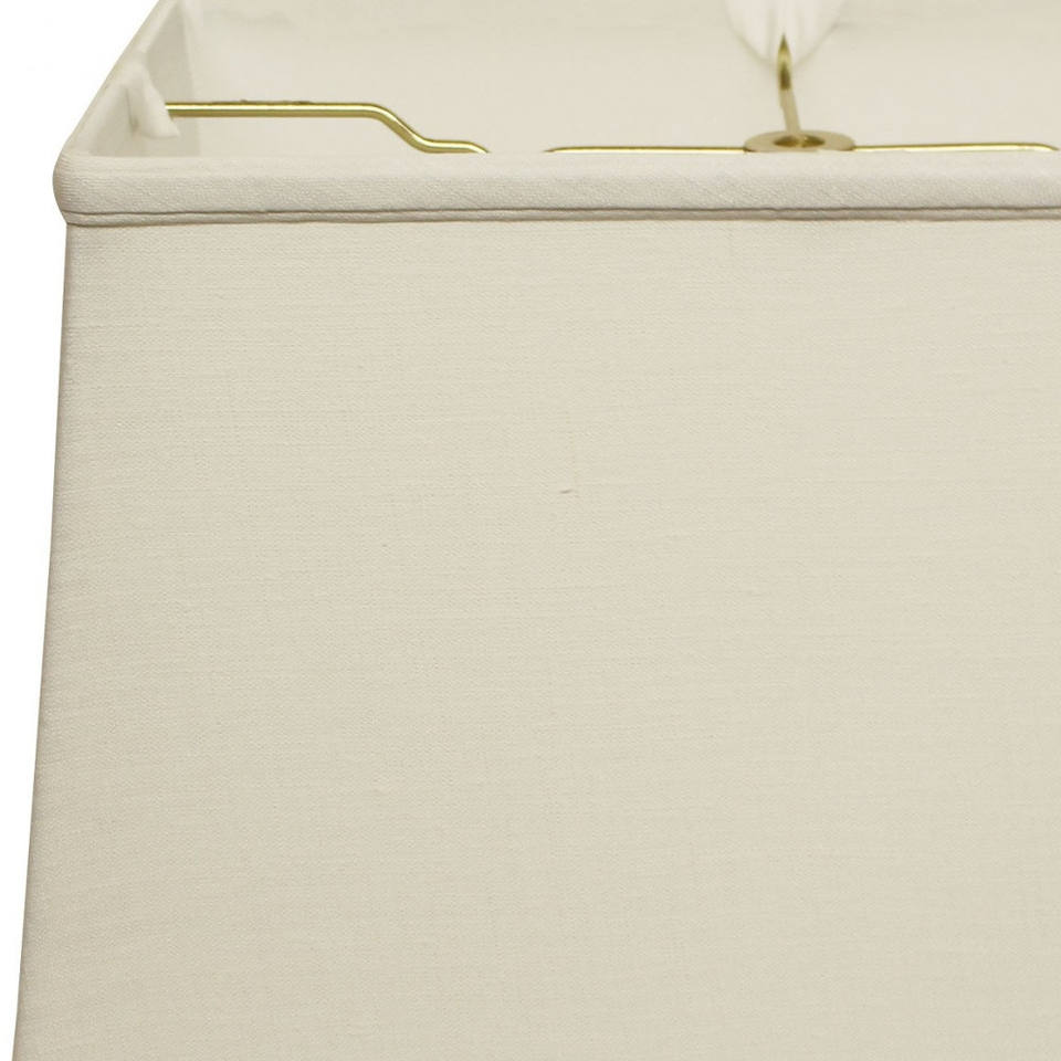 HMS 14\" White Rectangle Linen Lampshade Minimalist Traditional Coastal Rustic Asian Design for Home Lighting Light Covers