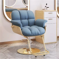 Fauteuil de barbier inclinable moderne avec siège en similicuir et cadre en fer-Mobilier de salon portable, durable et léger