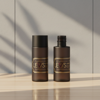 Bouteille PET semi-noire de 100 ml à épaule plate avec bouchon à double vis pour l'emballage de toner de soins personnels