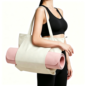 Sac fourre-tout en toile de coton biologique personnalisé avec logo, grand format, pour le yoga, le shopping, le sport, la plage, écologique - Product Image 2