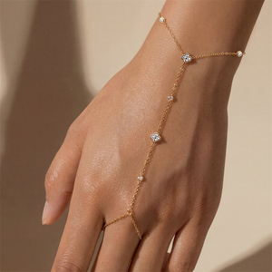 Cadena de Dedo Ajustable de Plata de Ley 925 con Trébol, Copo de Nieve, Estrella, Luna y Circones, Joyería de Moda - Product Image 5