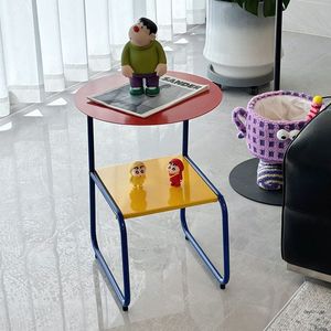 Dopamine Coffee <b>Table</b> Red Yellow Blue Two Tier Storage <b>Side</b> <b>Table</b> For Living Room Bedroom <b>Sofa</b> <b>Side</b> Use - Product Image 3