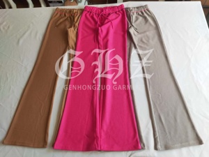 Completo Personalizzato da <span class=keywords><strong>Donna</strong></span> in Tessuto Waffle a Maniche Lunghe <span class=keywords><strong>Tuta</strong></span> Sportiva con Giacca Felpata con Cappuccio e Zip e <span class=keywords><strong>Pantaloni</strong></span> a Gamba Larga Svasati Completo Due Pezzi da Casa - Product Image 5