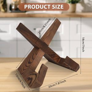 Ferme rustique <span class=keywords><strong>support</strong></span> en <span class=keywords><strong>bois</strong></span> à deux niveaux comptoir de cuisine créatif porte-<span class=keywords><strong>recette</strong></span> pour cuisinier livres vaisselle Type boîte de vaisselle - Product Image 1