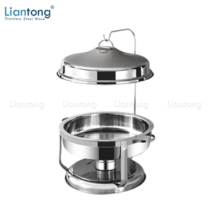 New Cheap Economic Hotel Restaurant Party Buffet 6 Litros Chafing Dish Casamento Round Food Warmer Chafing Dish com tampa suspensa - Product Image 3