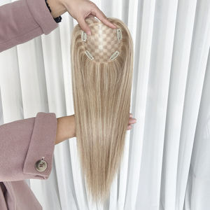 Extensiones de Cabello Humano Ruso Virgen con Reflejos Rubios Miel, Base MONO Invisible 5x5, Pieza de Cabello con Cutícula Completa para Mujer - Product Image 4