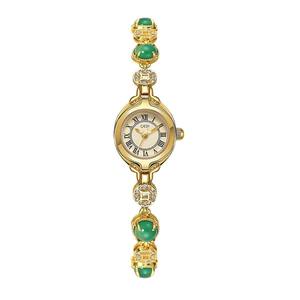 Montre à quartz simple et classique à disque en bambou avec ceinture en cuir pour dames montre rétro étanche - Product Image 4