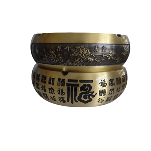 Venta caliente personalizable latón fundición Feng Shui tradicional cien bendiciones y prosperidad cigarro Cenicero artesanías de Metal - Product Image 6