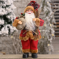 Décorations de Noël Poupée Père Noël Debout en Plastique, Jouet Créatif de Décoration de Noël