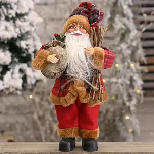 Christmas decorations standing posture Santa Claus doll Christmas plastic doll creative toy decoration