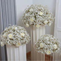 Nouvelle conception d'usine, boule de fleurs artificielles de haute qualité, faite à la main, en gypsophile et roses, pour la décoration de mariage, de Noël et de Pâques