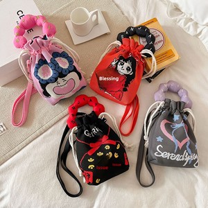 Nouveau <span class=keywords><strong>sac</strong></span> porte-bonheur mignon à deux poignées avec fermeture à cordon, design en fil tricoté, doublure en polyester, <span class=keywords><strong>sac</strong></span> à bandoulière polyvalent pour femmes - Product Image 4