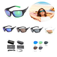 Lunettes de soleil polarisées anti-reflets de haute qualité en TPEE, monture souple rectangulaire intégrale, verres en verre UV400, légères, sportives, personnalisables en PC
