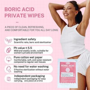 Private Label Individueel Verpakt Ph Uitgebalanceerde Hypoallergene Vrouwelijke Verzorging Intieme Spoelbare Yoni Natte Doekje - Product Image 4