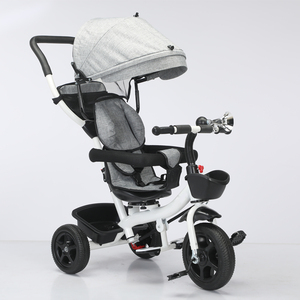 Encantador <span class=keywords><strong>Triciclo</strong></span> de bebé de acero rosa 2025 dosel con varilla de empuje Guía de Seguridad asiento giratorio para niños de 1 a 7 años hecho de plástico duradero - Product Image 3