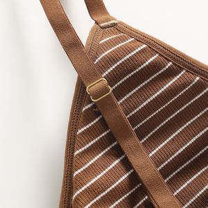 אופנה ביקיני סט נשים פס יבול צמרות בסיסיות סרוג נשים טנק חזייה נשים מוצהרת כותנה קצרה תחתונים וחזיית סט - Product Image 5