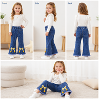 Jeans pour filles 2026 Nouvelle collection Printemps-Automne Vêtements pour enfants Pantalon long élastique pour bébé fille Pantalon évasé à nœud pour enfants