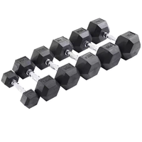 Ensemble d'haltères hexagonaux de vente directe d'usine avec support 10kg 20kg 30kg haltères hexagonaux en caoutchouc