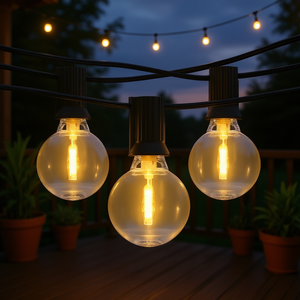 Guirnaldas de Luces LED Solares de 30 Metros, Impermeables, para Exteriores, con Control Remoto, 2700K, Blanco Cálido, IP65, Bombillas de Vidrio - Product Image 2