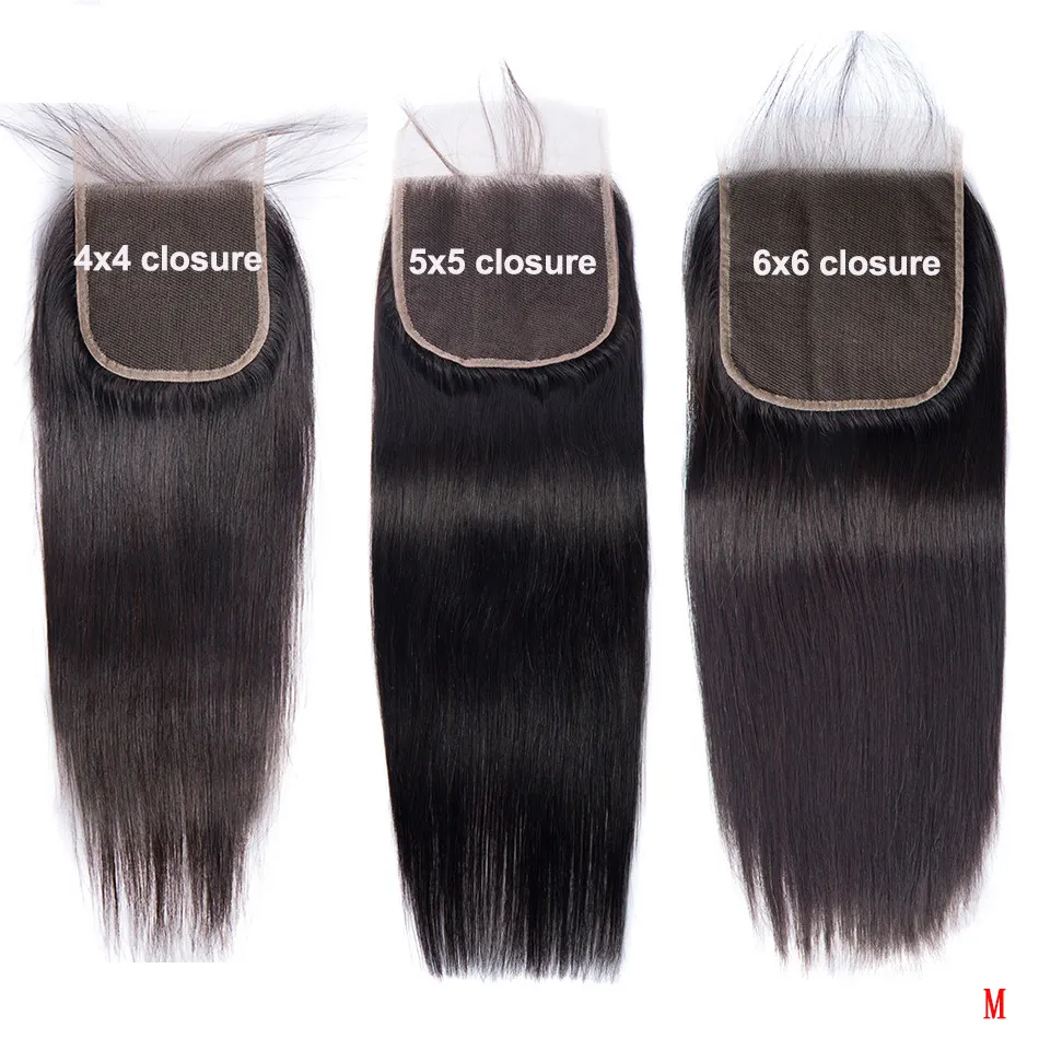 10 12 Inch 13x4 4x4 Lace Closure Remy 100% Human Hair 2x6 Brazilian Straight 613 Closure Pre Plucked