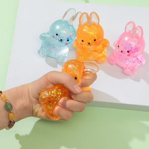 High Quality TPR Glitter Maltose Animal Bunny Shape Hand Exercise <b>Squeeze</b> Stress Relieve Toys Easter Party Favors for Kids - Product Image 3