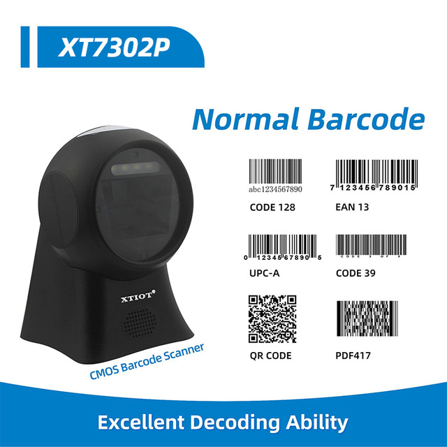 XT7302P XTIOT Countertop Desktop Barcode QR Code Scanner