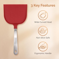 Ustensiles de cuisine en acier inoxydable de qualité alimentaire, légers, résistants à la chaleur, antiadhésifs, compatibles lave-vaisselle, spatule pour