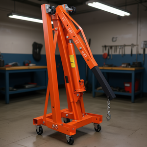 Pont élévateur hydraulique 2 tonnes en acier pliable pour la réparation automobile et le levage de machines avec élingue à chaîne - Product Image 2