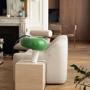 <span class=keywords><strong>Tavolo</strong></span> laterale con scaffale in travertino Beige in pietra naturale italiana mobile galleggiante in stile nordico nuvola decorazione camera da letto - Product Image 2